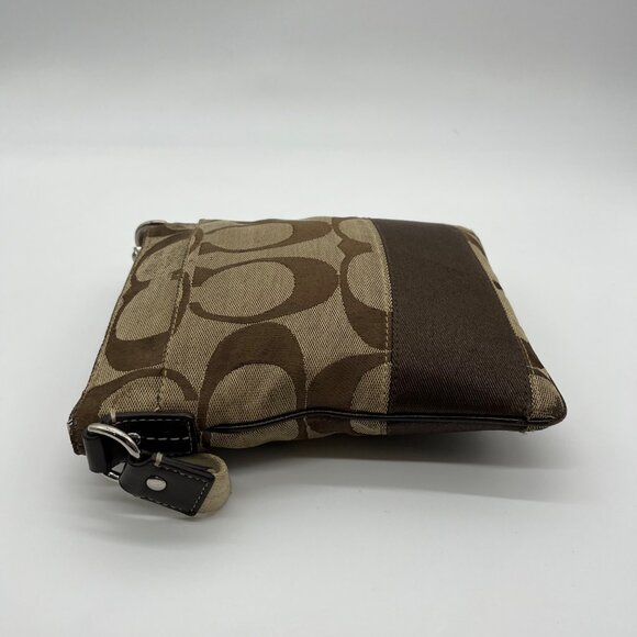 Coach Signature Canvas Tan & Brown Swing Logo Crossbody Bag - Picture 4 of 12